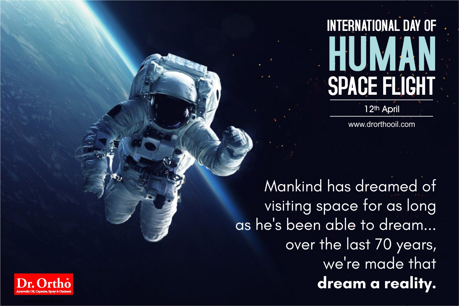 12 April 2018, International Day, Human Space Flight Day, Mankind, Dr. Ortho